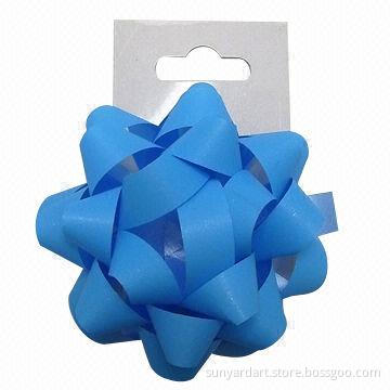 Matte Ribbon Star Bow, Measures 10mm x 6cm x 18loops